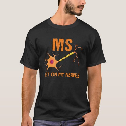 MS Get on My Nerves multiple sclerose bewustzijn M T-shirt (Voorkant)