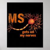 MS Get On My Nerves Multiple Sclerosis Awareness M Poster (Voorkant)