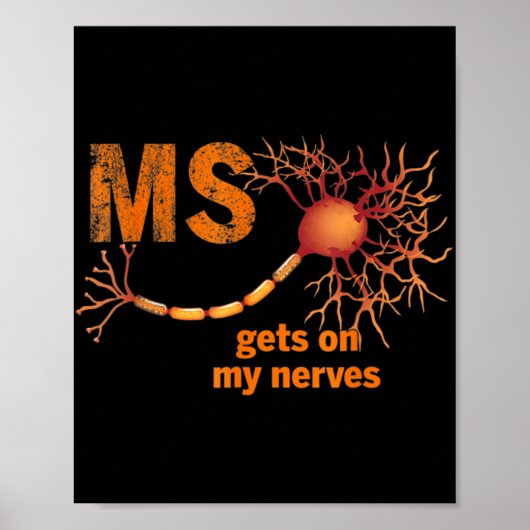 MS Get On My Nerves Multiple Sclerosis Awareness M Poster (Voorkant)