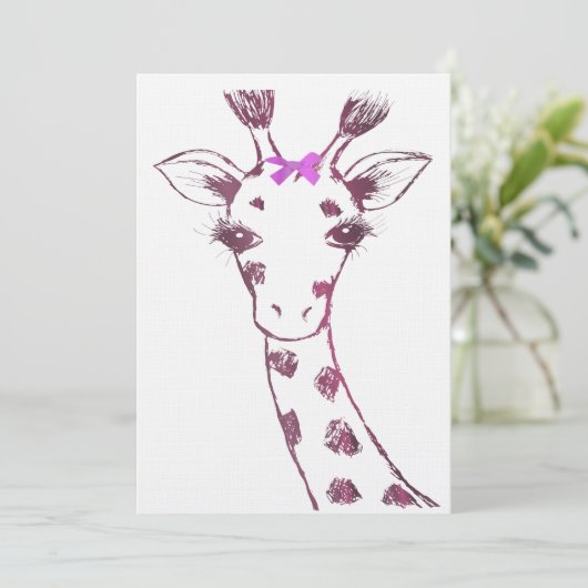 Ms. Giraffe schattig sarcastisch design Bedankkaart (Staand voorkant)
