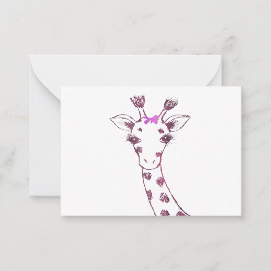 Ms. Giraffe schattig sarcastisch design Notitiekaartje (Voorkant)