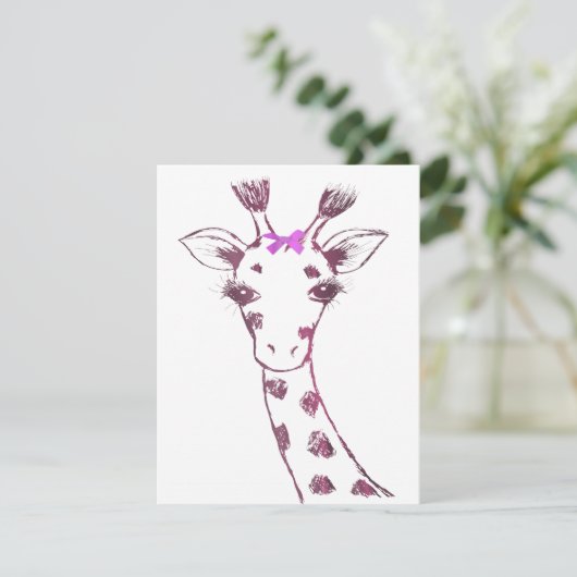 Ms. Giraffe Schattige Sarcastisch Ontwerp Aankondiging (Staand voorkant)