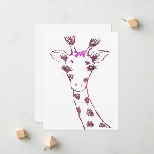 Ms. Giraffe Schattige Sarcastisch Ontwerp Aankondiging (Voorkant / Achterkant in situ)