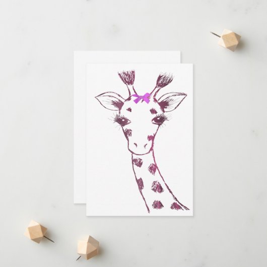 Ms. Giraffe Schattige Sarcastisch Ontwerp Aankondiging (Voorkant / Achterkant in situ)