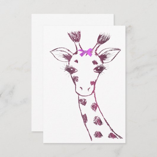 Ms. Giraffe Schattige Sarcastisch Ontwerp Aankondiging (Voorkant / Achterkant)
