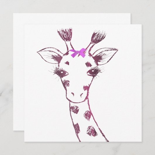 Ms. Giraffe Schattige Sarcastisch Ontwerp Bedankkaart (Voorkant / Achterkant)