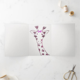 Ms. Giraffe Schattige Sarcastisch Ontwerp Drieluik Aankondiging