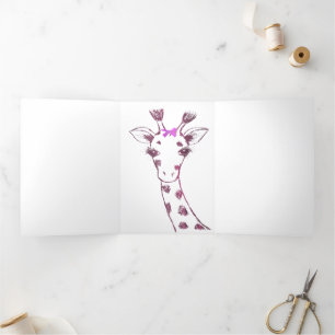 Ms. Giraffe Schattige Sarcastisch Ontwerp Drieluik Kaart