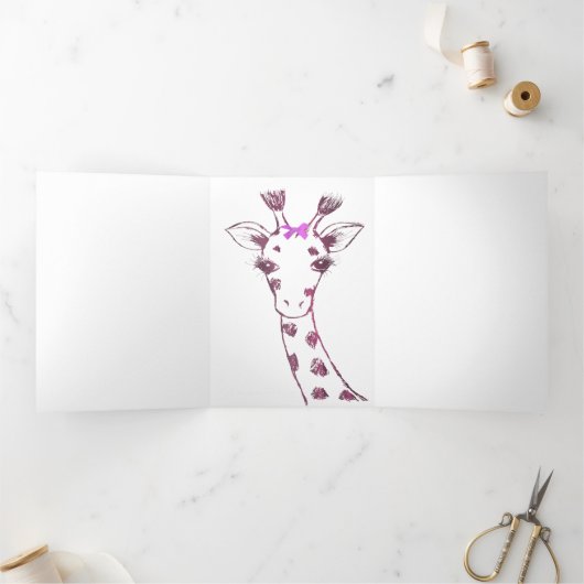Ms. Giraffe Schattige Sarcastisch Ontwerp Drieluik Kaart (Binnen)