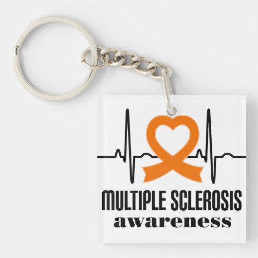 MS hartslag bewustzijn T-shirt Sleutelhanger (voorkant)