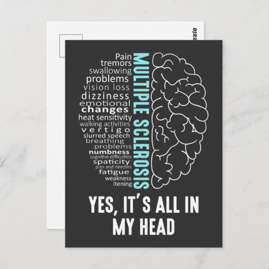 MS Het zit allemaal in mijn hoofd Briefkaart (Voorkant / Achterkant)