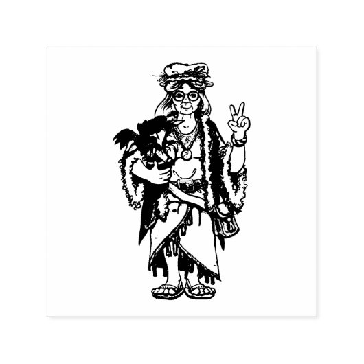 Ms Hippie Santa Zelfinktende Stempel (Design)