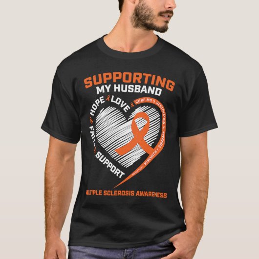 MS Husband Multiple sclerose WETENSCHAPPELIJKE MS T-shirt (Voorkant)