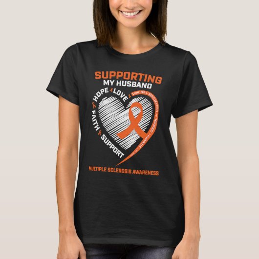 MS Husband Multiple Sclerosis Wife MS Awareness T-shirt (Voorkant)