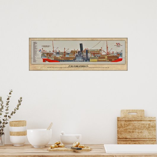 MS Indrapoera Cutaway - Inboardprofiel Poster (Keuken)