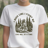 MS krijger, mountainbiker, spoonie sinaasappel lin T-shirt