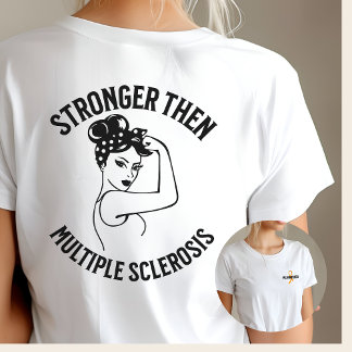 MS krijger, oranje lint, bewustzijn, sport gym, T-shirt