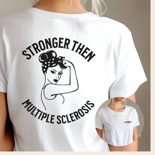 MS krijger, oranje lint, bewustzijn, workout gym, T-shirt