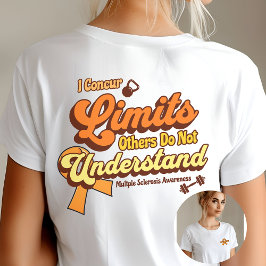 MS krijger, oranje lint, bewustzijnsondersteunings T-shirt