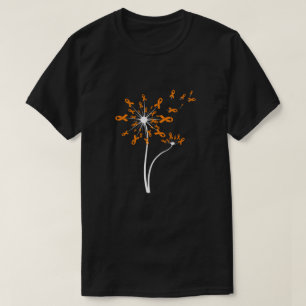 MS Leukemie Nierbewustzijn Dandelion Oranje Ribb T-shirt