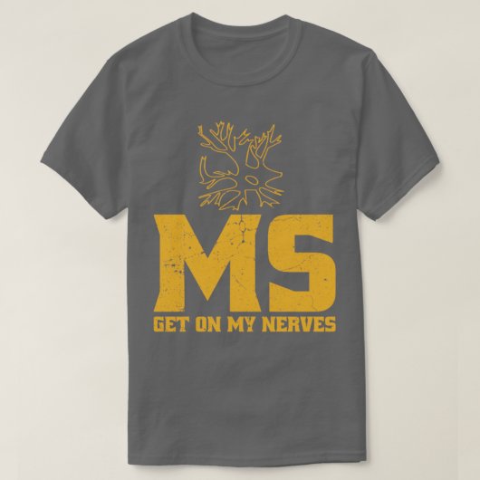 MS maakt me nerveus Multiple Sclerose bewustzijn M T-shirt (Design voorkant)