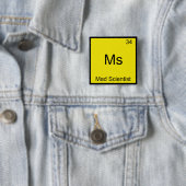 Ms - Mad Scientist Funny Chemistry Element Symbol Vierkante Button 5,1 Cm (In situ)