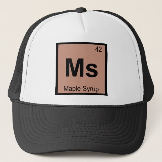 Ms - Maple Syrup Chemistry Periodic Table Symbol Trucker Pet (Voorkant)