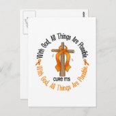 MS met multipele sclerose met GOD CROSS 1 Briefkaart (Voorkant / Achterkant)