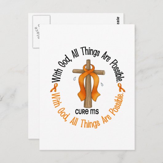 MS met multipele sclerose met GOD CROSS 1 Briefkaart (Voorkant / Achterkant)