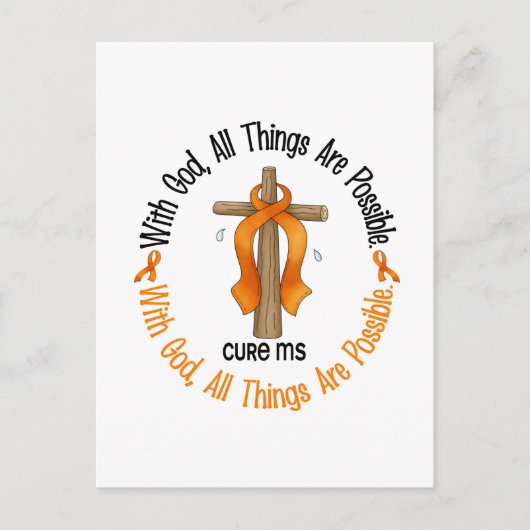 MS met multipele sclerose met GOD CROSS 1 Briefkaart (Voorkant)