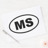 MS Mississippi Ovale Sticker (Envelop)