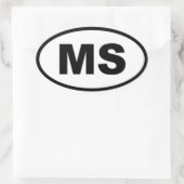 MS Mississippi Ovale Sticker (Tas)