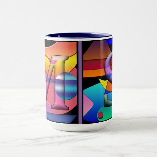 MS Monogramed, Initialed Coffee Mok (Midden)