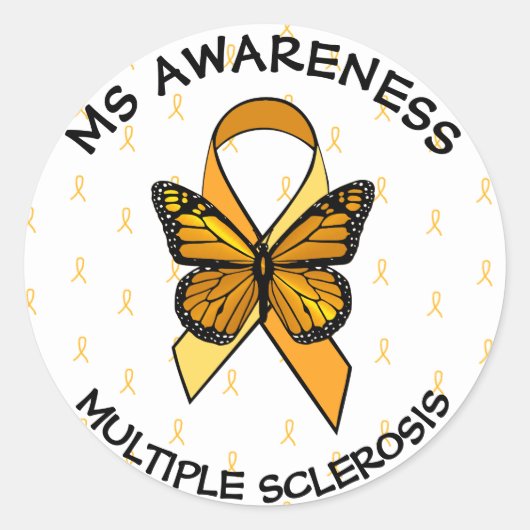 MS Multiple Sclerose Awareness Butterfly Sticker (Voorkant)