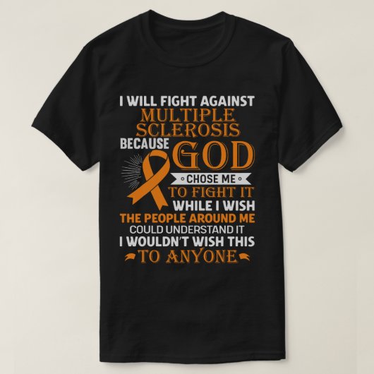 MS Multiple Sclerose Awareness Oranje lint Mannen T-shirt (Design voorkant)