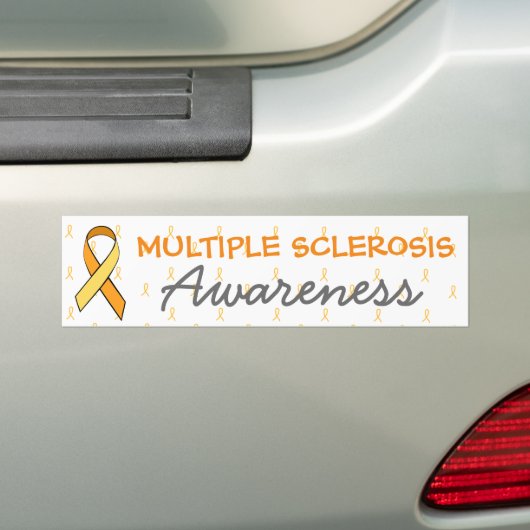 MS Multiple Sclerose Awareness Ribbon Bumper Bumpersticker (Op auto)
