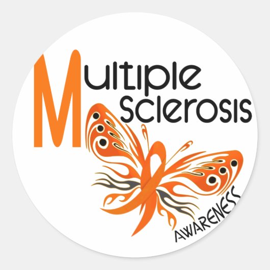 MS Multiple Sclerose BUTTERFLES 3.1 Ronde Sticker (Voorkant)
