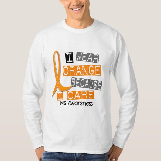 MS Multiple Sclerose Ik Draag Oranje omdat het me T-shirt (Voorkant)