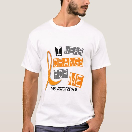 MS multiple sclerose ik Draag Oranje voor ME 37 T-shirt (Voorkant)