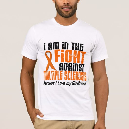 MS Multiple Sclerose in de BESTRIJDING VRIENDIN 1 T-shirt (Voorkant)