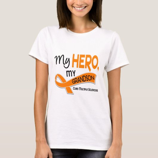 MS Multiple Sclerose MY HERO MY GRANDSON 42 T-shirt (Voorkant)