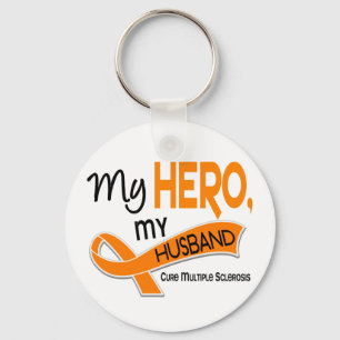 MS Multiple Sclerose MY HERO MY HUSBAND 42 Sleutelhanger