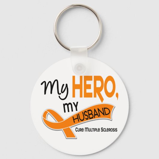 MS Multiple Sclerose MY HERO MY HUSBAND 42 Sleutelhanger (Voorkant)