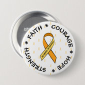 MS multiple sclerose ORANJE lint Button (Voorkant /achterkant)