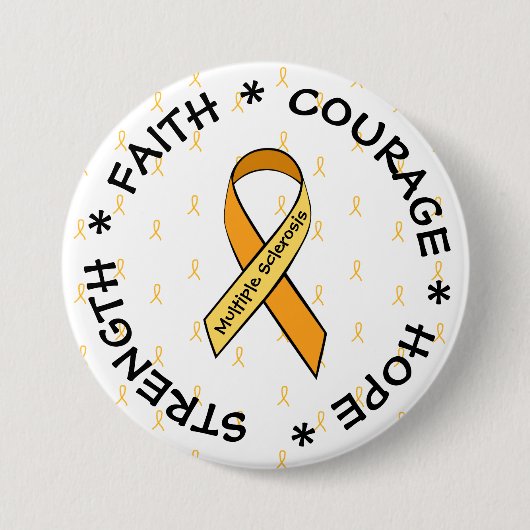 MS multiple sclerose ORANJE lint Button (Voorkant)
