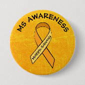 MS multiple sclerose ORANJE lint Button (Voorkant)