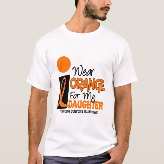 MS Multiple Sclerose Oranje voor mijn dochter T-shirt (Voorkant)