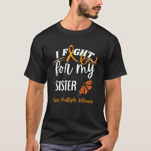 MS Multiple Sclerosis Awareness Cure MS Butterfly  T-shirt (Voorkant)