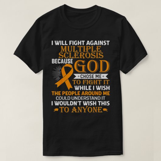 MS Multiple Sclerosis Awareness Orange Ribbon Men  T-shirt (Design voorkant)