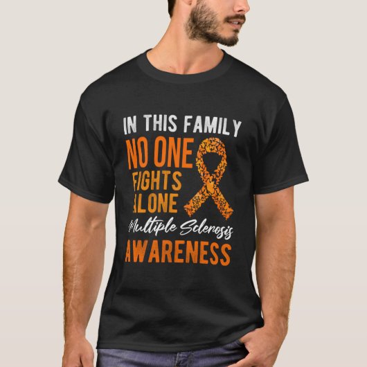 Ms Multiple Sclerosis Awareness Orange Ribbon T-shirt (Voorkant)